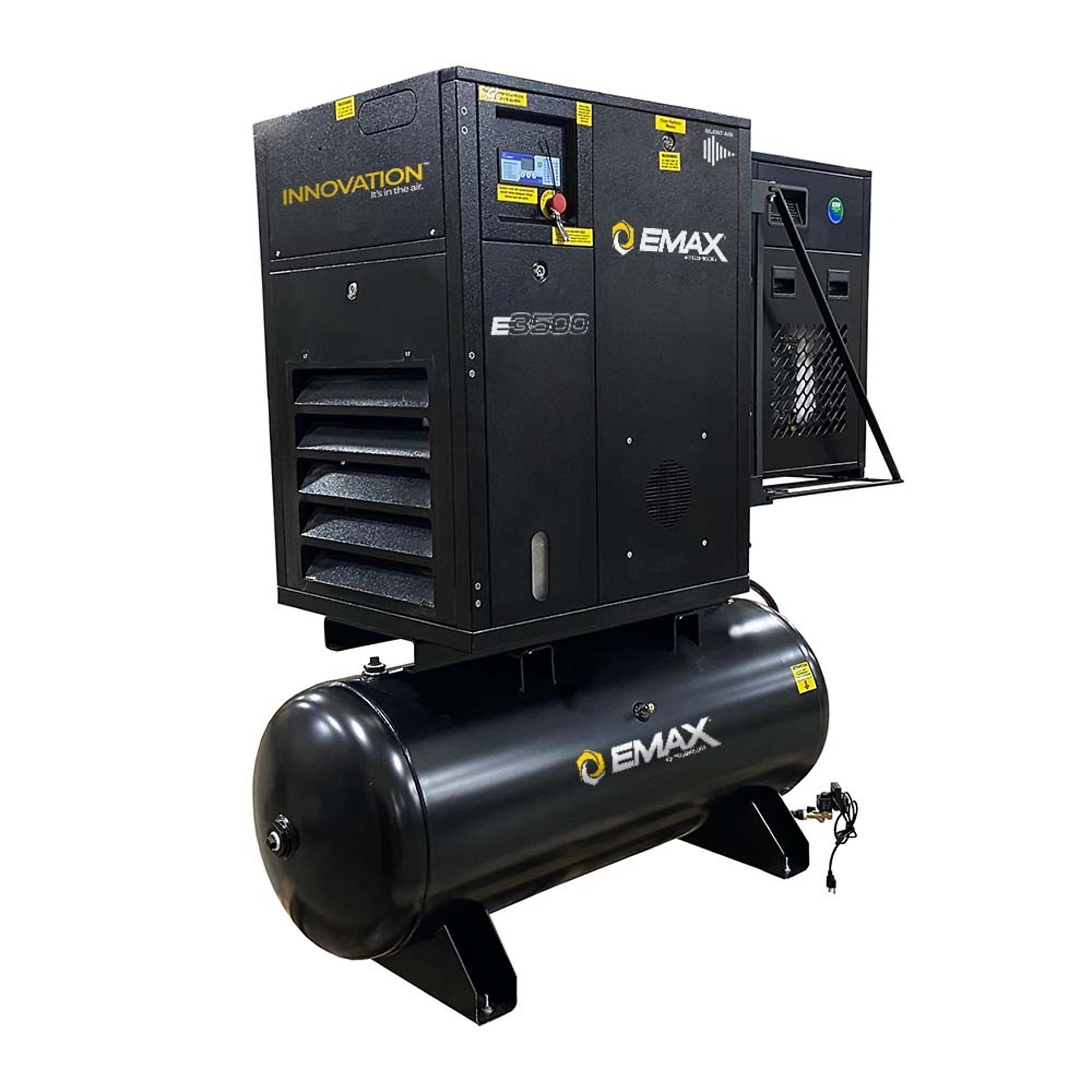 EMAX Tank Mount Rotary Screw Air Compressor w/Air Dryer, 20HP, 120 Gal, 230/460 Volts, Model# ERIK200003